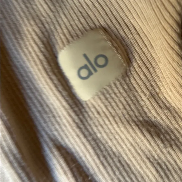 ALO Yoga Ribbed Lounge Pants in Soft Beige - Image 2
