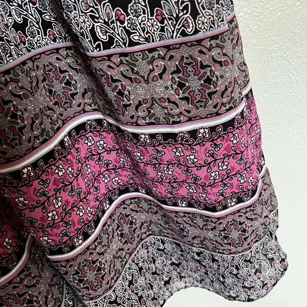 Westport Black and Pink Floral Long Sleeve Dress - Image 5