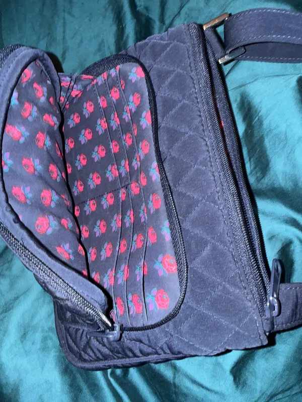 Dark Blue Vera Bradley Quilted Handbag - Image 2