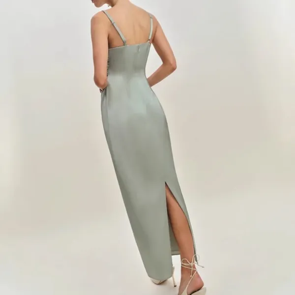 Reformation Vesper Satin Maxi Dress in Salvia Green NWT - Image 2