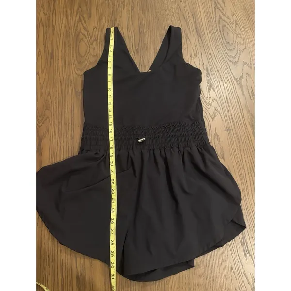 Anwnd Black Drawstring‎ Waist Scoop Neck Romper Women's Size Large Sporty - Image 10