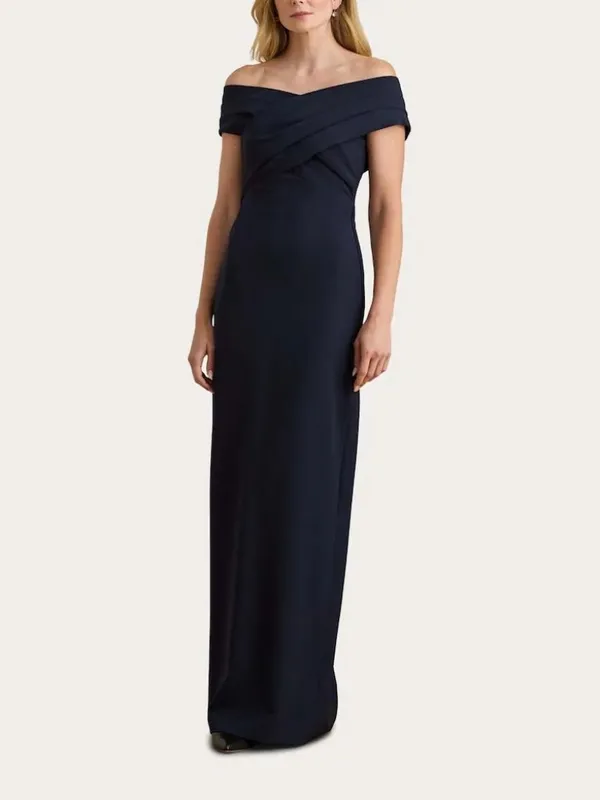 LAUREN RALPH LAUREN Navy Crepe Gown Size 2 NEW NWT - Image 3
