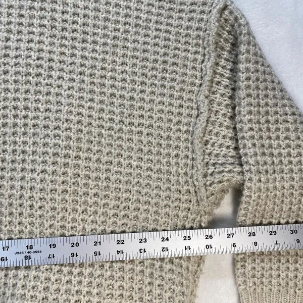 Anthropologie‎ Open Knit Cardigan Waffle Knit Cozy Layering Neutral Size M - Image 6