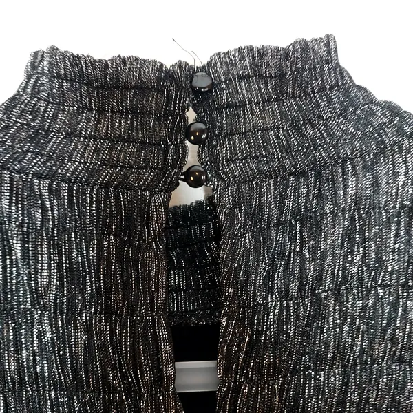 Nine West Black Silver Metallic Lined Sleeveless Party Shift Dress Size Large - Image 8