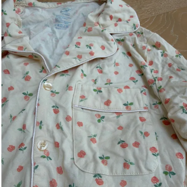 Sunny De PJ Set Snug & Cozy Size XXS Butter Peach & Green Frosted Petal - Image 5