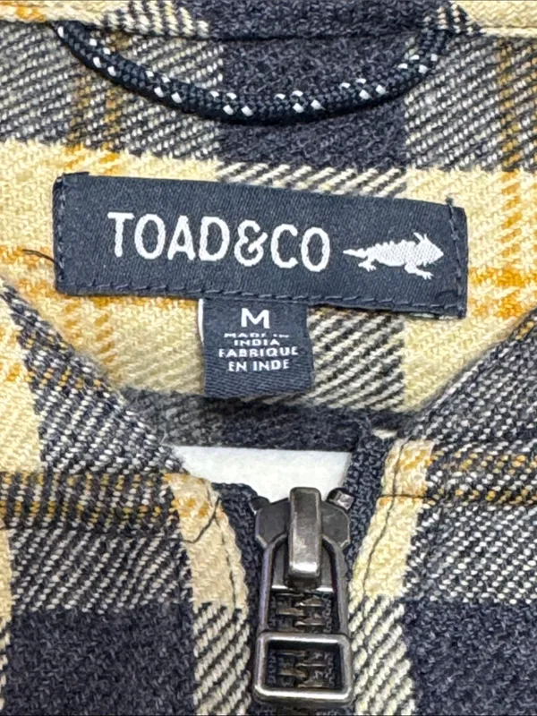 TOAD & CO. Bodie Zip Hoodie M 23” p2p Navy/Yellow $130 Retail EUC - Image 3
