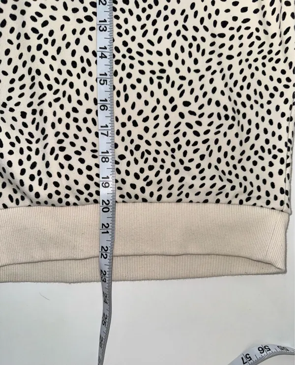 Calia by Carrie Cream & Black Dotted Sweatshirt Crew Neck Relaxed Fit - Image 9