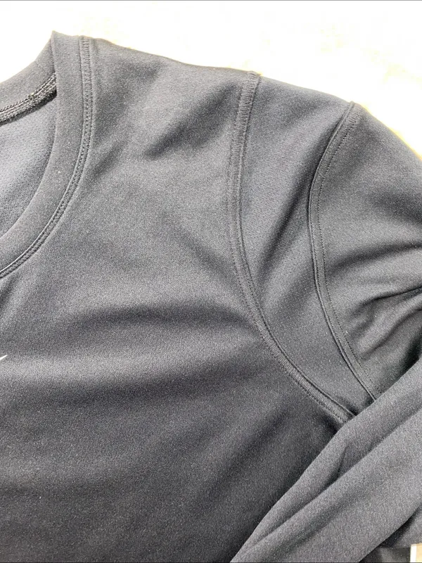 Nike Long-Sleeve Athletic Top - Black with White Swoosh - Image 3