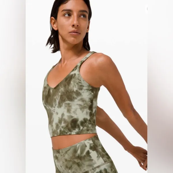 Lululemon Women Align Tank Diamond Dye Light Sage Army Green‎ Dark Green Sz 6 - Image 3