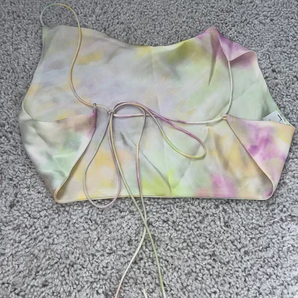 Zara Tie Dye Tie Back Crop Top Womens Size Medium - Image 3