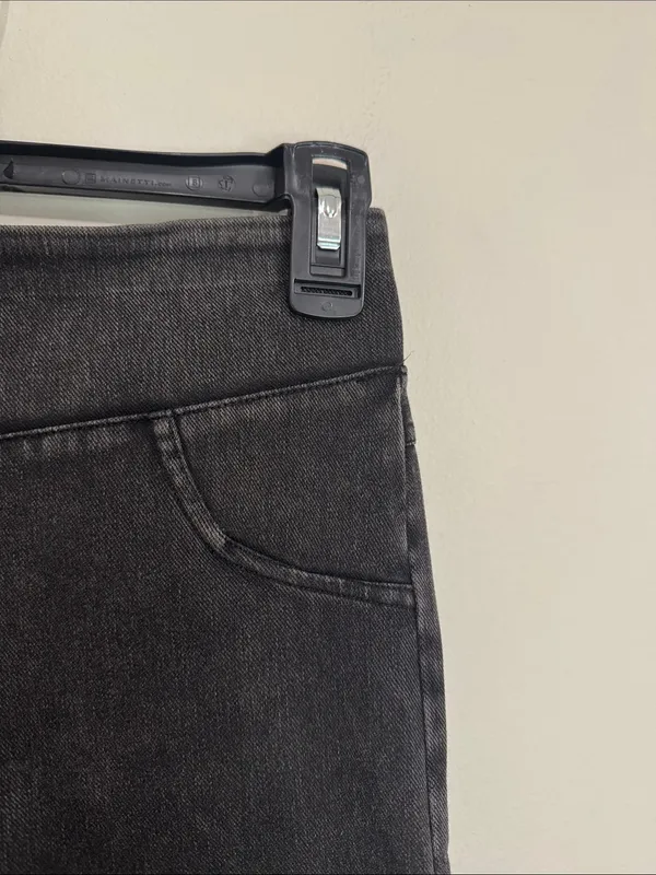 HALARA Flex High Waisted Pocket Denim Casual Leggings Washed Black size M - Image 5