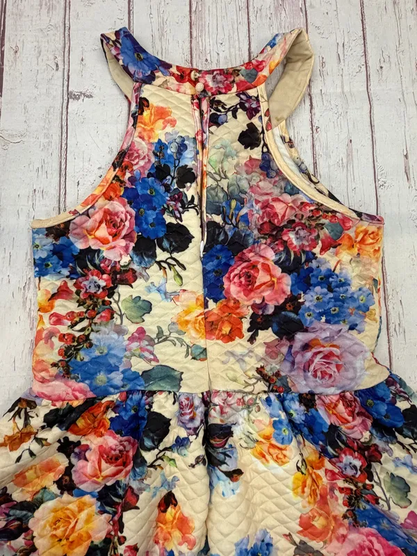 Dainty Hooligan watercolor Floral Quilted Halter Dress - Print A-Line Sundress - Image 4