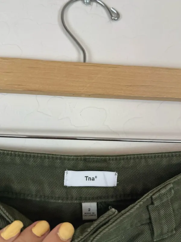Aritzia TNA dark green wide leg baggy cargo pants - Image 3
