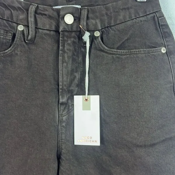 Good American women’s good 90s duster brown denim jean size 26 NWT - Image 4
