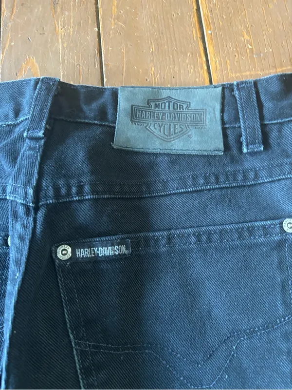 Vintage Harley Davidson Jeans Regular Bootcut Black Denim - Image 8