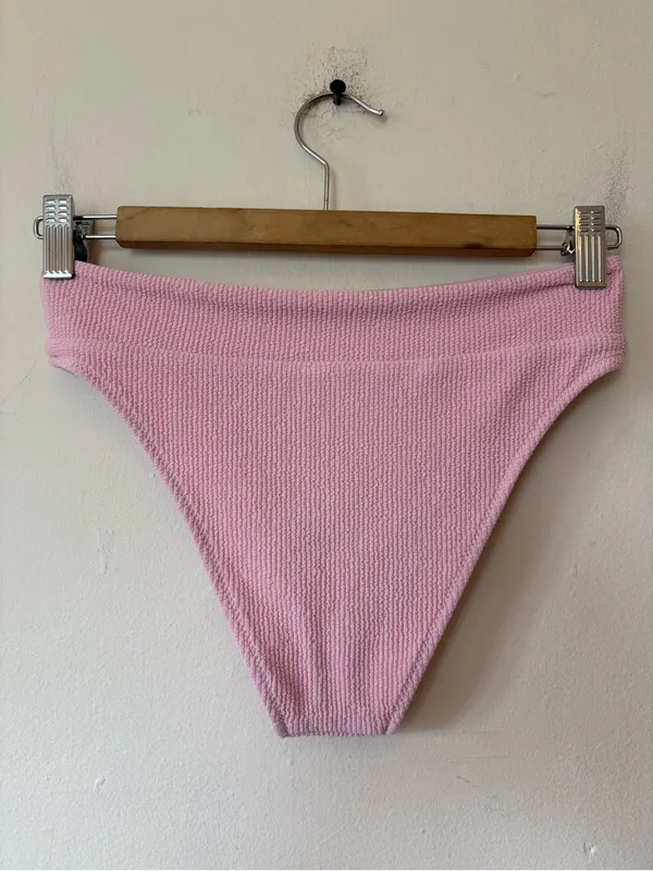 BLACKBOUGH Swim High Rise Cheeky Textured Bikini Bottoms Light Pink Sz Small - Image 6
