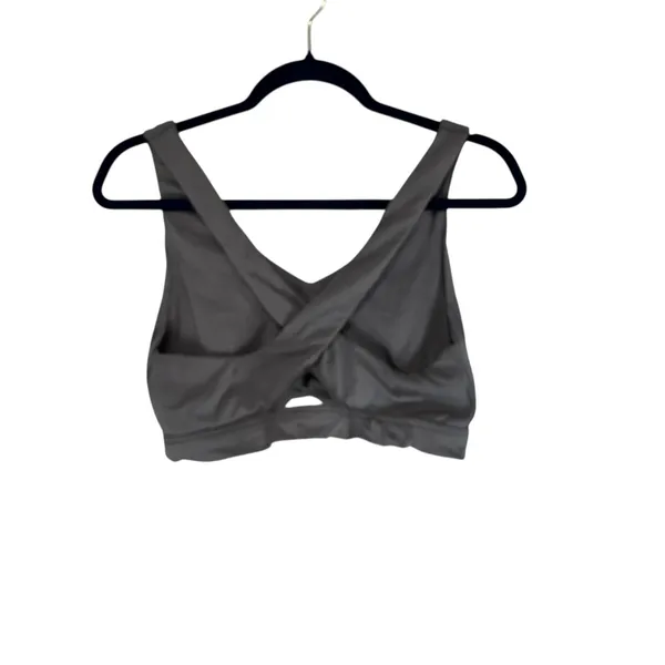 OFFLINE by Aerie Real Me‎ Strappy Ruched Sports Bra Grey XL Medium Support - Image 8