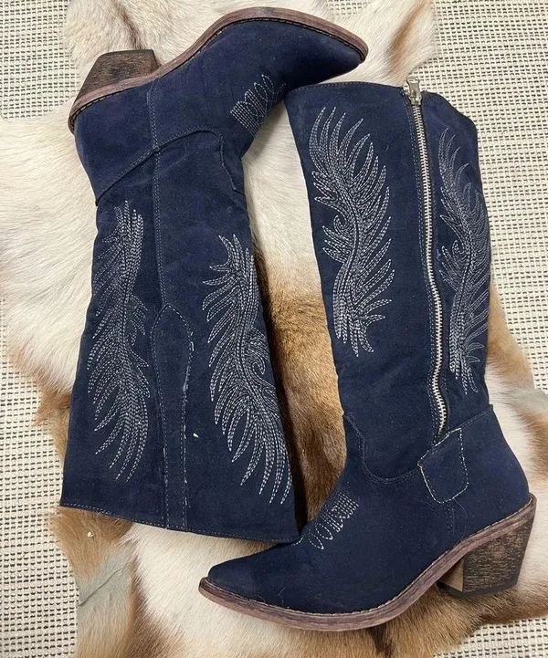 Coconuts by Matisse blue Suede Cowboy Boots US Women’s Size 6 - Image 2