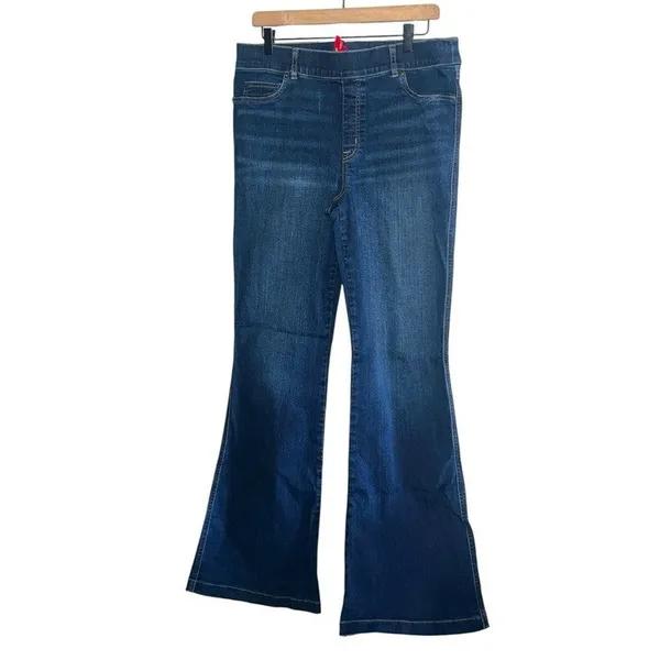 SPANXshape EveryWear Pull-On Flare Jeans XL High Rise Dark Wash Stretch - Image 3