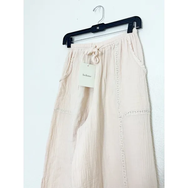NWT Bohme Avery Crinkle Joggers Oatmeal Size Small Bohemian Balloon Leg Cotton - Image 8