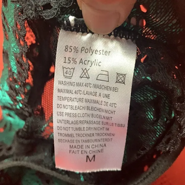 Avidlove Lace Bralette Black/green Mylar Sz M NWOT - Image 4