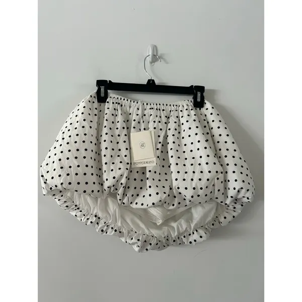 Peppermayo Heather Polka Dot Black White Bubble Skirt Set NWT Size 8 - Image 8