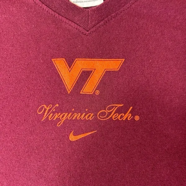 Virginia Tech Top Womens XL Maroon Nike Short‎ Sleeve Crew Neck Pullover Tees - Image 2