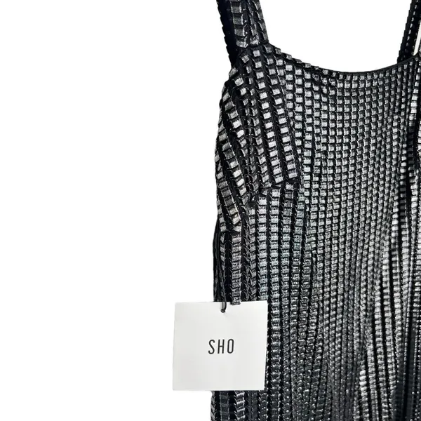 New Women’s Sho By Tadashi Shoji Metallic Textured Fringe Minidress Size 10 - Image 3