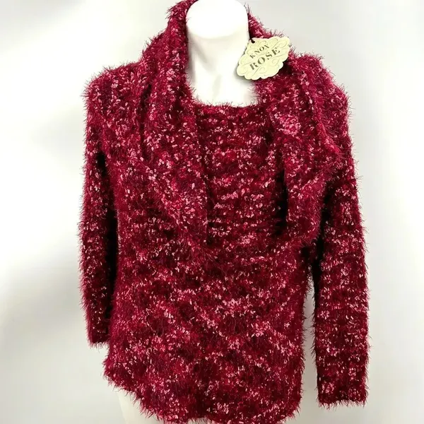 Knox Rose cowl neckline fuzzy warm sweater - Image 2