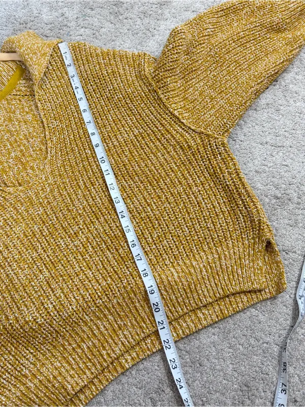 Free People Women’s Love This City Sweater V-Neck Longsleeve Boho in Mustard L - Image 12
