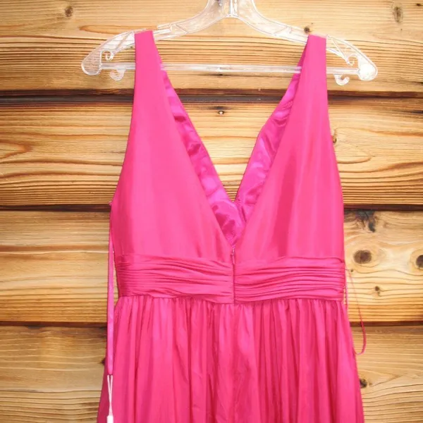 MAC DUGGAL 67835 Pink Taffeta High Low Ruffle Gown Dress - Image 11