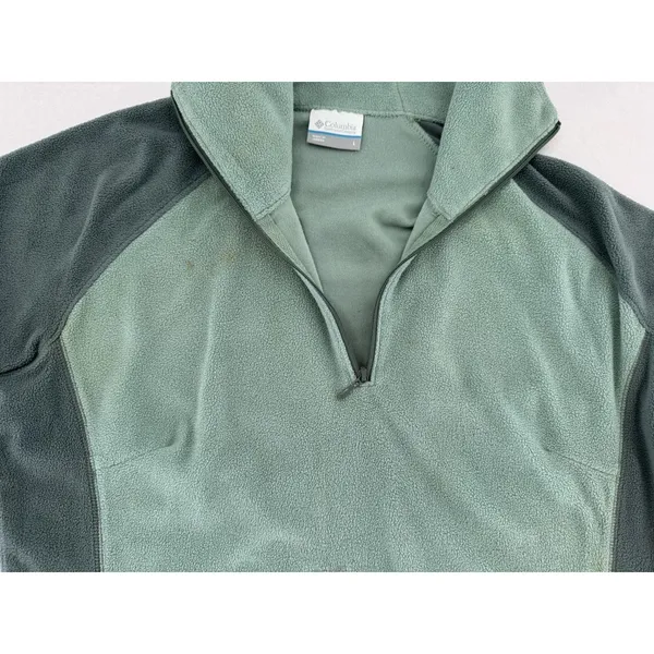 Columbia Fleece Sweater Women’s Sz L 3/4 Zip Pullover Sweatshirt Outdoor Green - Image 4