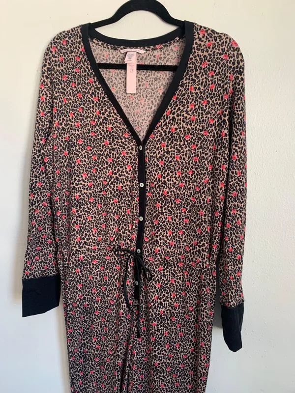 Victoria’s Secret Leopard / Roses Onesie Large - Image 2