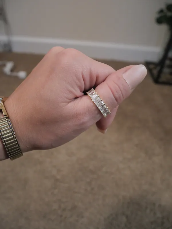 14k White Gold/Silver Baguette Ring Gold Size 7.5 - Image 7