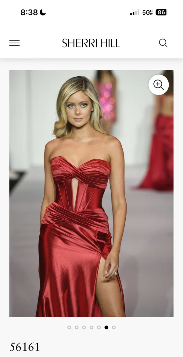 Sherri Hill Prom Dress 56161 Red - Image 2