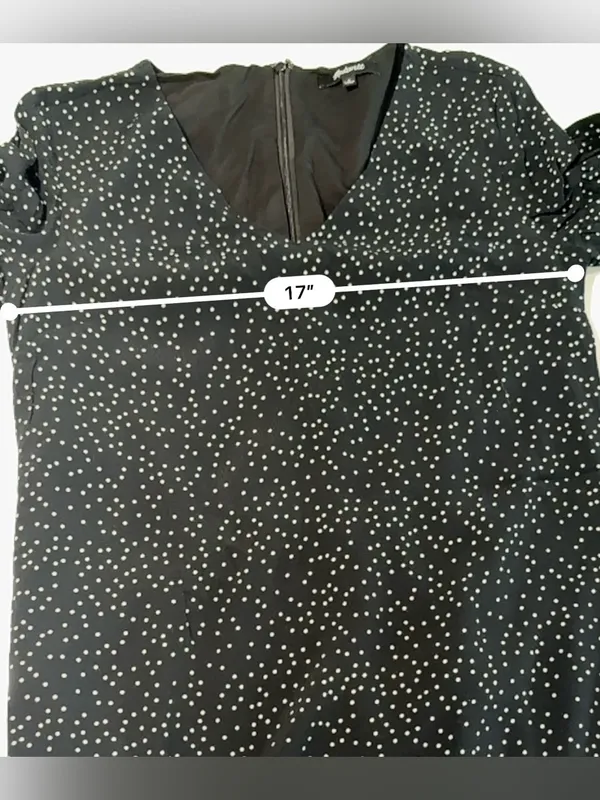 Madewell Black Polka Dot V neck mini dress‎ ruffle sleeve Size 0 - Image 7