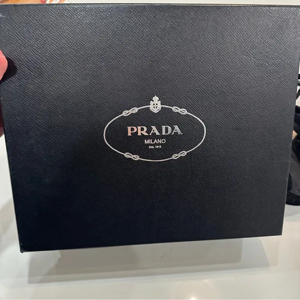 Prada Platform Stiletto T-strap Sandals Sz 39 Suede Black Gray Heels Peep Toe - Image 15