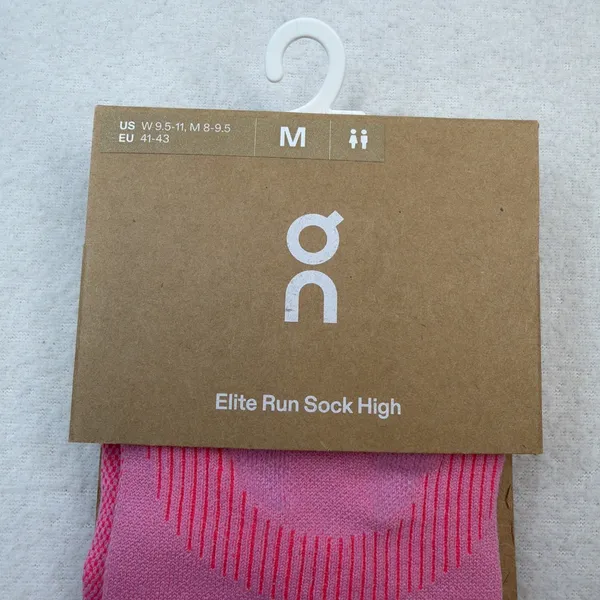 On Cloud Elite Run Sock High Medium Mens 8-9.5 / Womens 9.5-11 Raspberry/Pink - Image 3