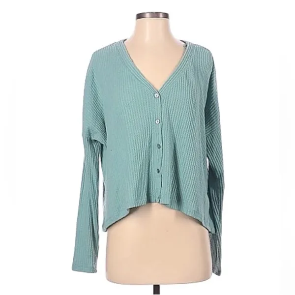 Wild Fable Size Medium Blue Waffle Knit Thermal Top. - Image 2