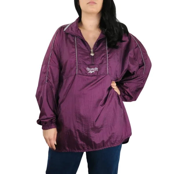 1990s Vintage Reebok Purple Wind Breaker Jacket Retro Streetwear - Image 4