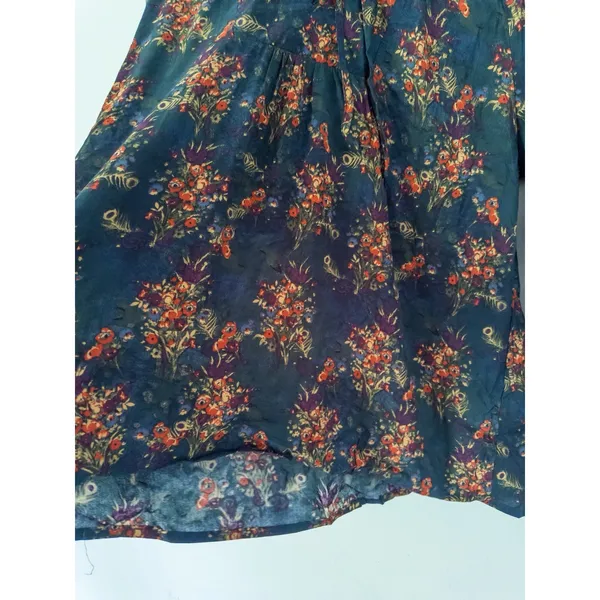 NWT Natural Life Rowan Floral Top Bohemian Cottage Festival Boho Tie Neck Large - Image 5