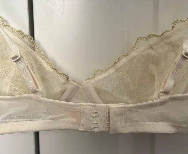 NWOT Crème Su Gold and Cream Mesh Underwired Bra - Image 6