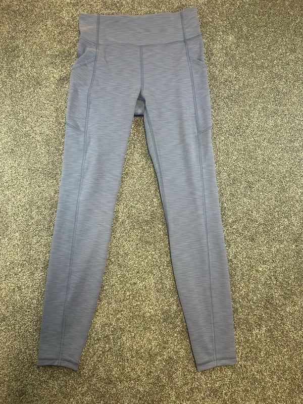 Lululemon Heathered Water Drop High Rise Leggings Pockets Size 6 - Image 3