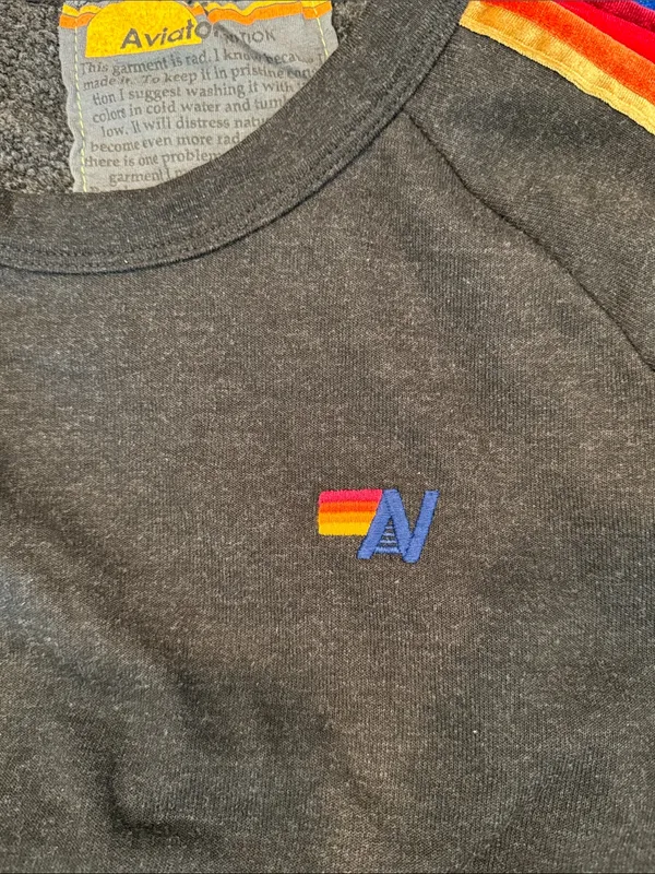 Aviator Nation Classic Velvet Stripes Sweatshirt Size: S - Image 3