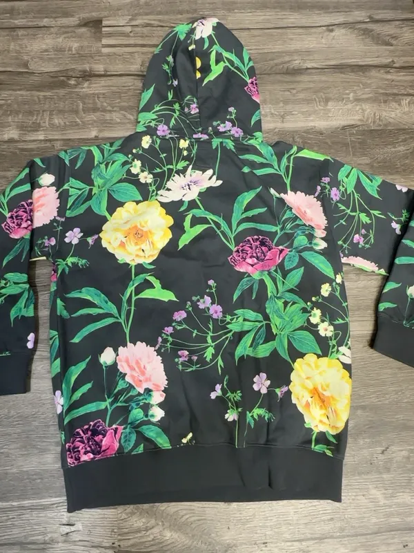 Gap Teen Floral Pullover Hoodie Size 18-20 Black Multicolor NWT - Image 4