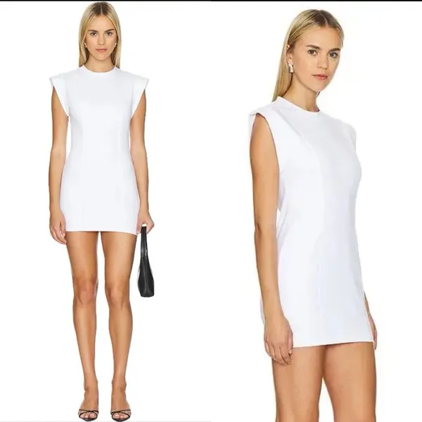 NONchalant Becca mini Dress White Siz eSmall Minimalist cotton cap sleeve - Image 10