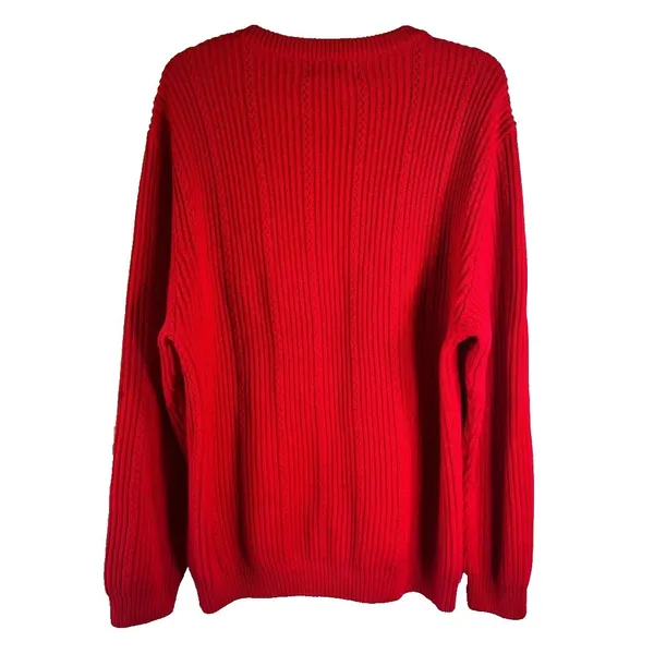 Chaps Ralph Lauren Sweater Red Women's Size M‎ Oversized Preppy - Image 2