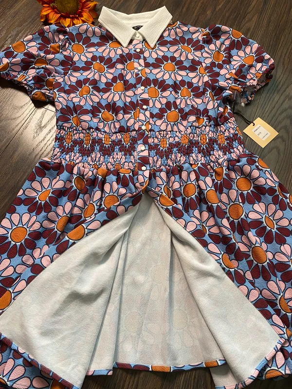 Unique Vintage NTAGE SMAK PARLOUR Flower Power Babydoll 70's Blouse 2XL - Image 6