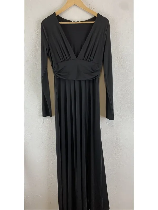 Baltic Born Ariana Black Maxi Dress Long Sleeve Slouch Smocked Waist NWT Size L - Image 2