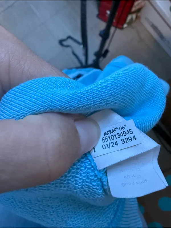 Aerie Sky Blue Oversized V-Neck Sweatshirt - Image 4